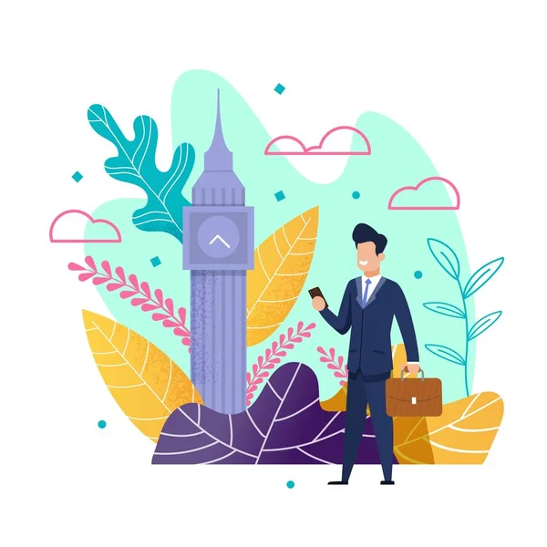Executive Manager on Business Trip Illustration — Stock Vector
