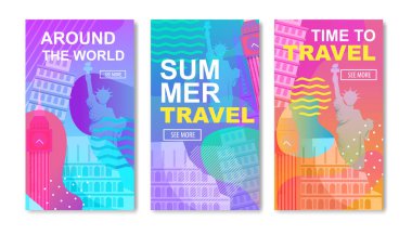 Sosyal Medya Şablonu Dünya Seyahat Tema Seti