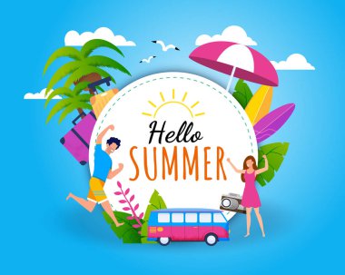 Merhaba Yaz Tebrik ve Davetiye Düz Kart