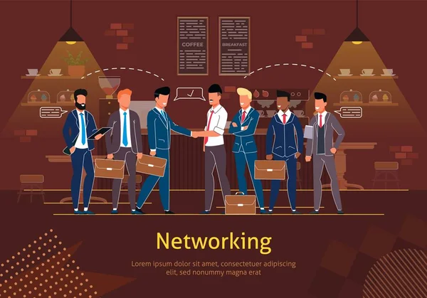 Hálózatépítés az üzleti partnerekkel Vector poszter — Stock Vector