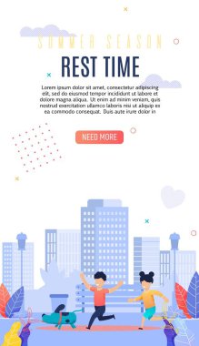 Reklam Afiş Yazıt Dinlenme Zamanı Karikatür.