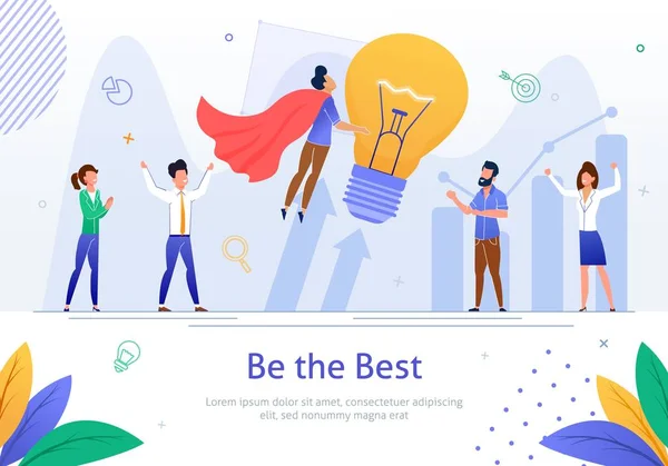 Be the Best in Business Flat Vector Banner — стоковый вектор