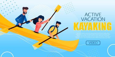 Eğlenceli Flyer Aktif Tatil Kayaking Düz.