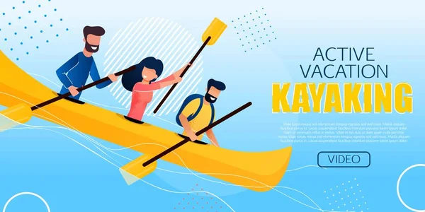 Eğlenceli Flyer Aktif Tatil Kayaking Düz.