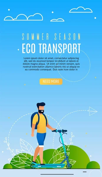 Posterul publicitar este scris Eco Transport Flat . — Vector de stoc