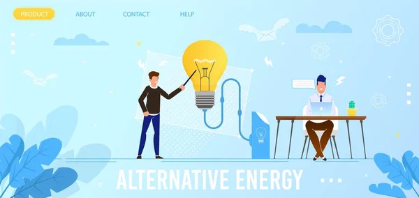 Eco Friendly Alternative Energy Flat Landing Page — Stock Vector