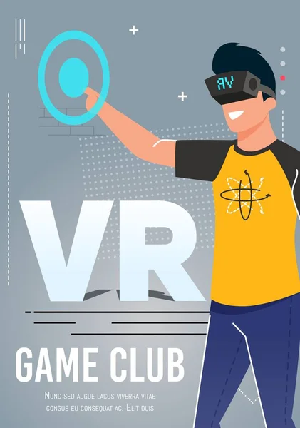 VR gry klub reklama plakat zapraszanie do przyłączenia — Wektor stockowy