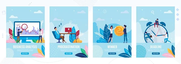 Conjunto de páginas de aterrizaje móviles para inicio de negocio — Vector de stock