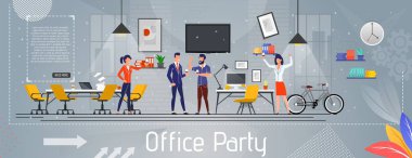 Ofis Partisi ve Başarı Düz Banner Kutluyor