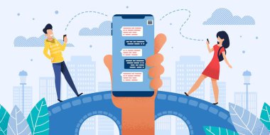 Mobil Messenger düz vektör kavramı sohbet