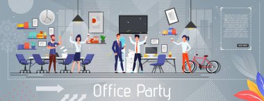 Ofis partisi ve meslektaşları Banner gelen selamlar
