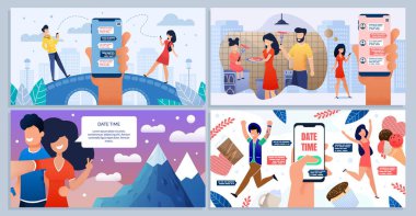 Online Dating ve İletişim için Mobil Uygulama Seti