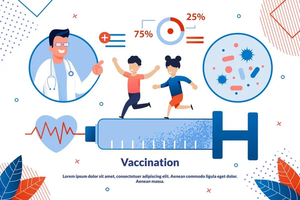 Яркая надпись на плакате Вакцинация . — стоковый вектор
