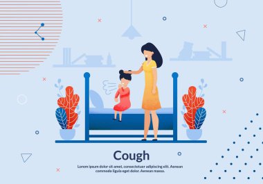 Reklam Flyer Öksürük Yazı Trendy Düz.