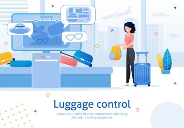 Havaalanı Bagaj Kontrol Flat Vector Reklam Banner