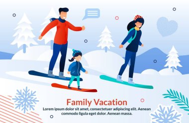 Mountain Ski Resort Posterinde Aile Snowboard