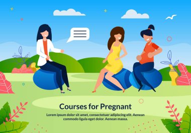 Informational Poster Written Courses for Pregnant. clipart