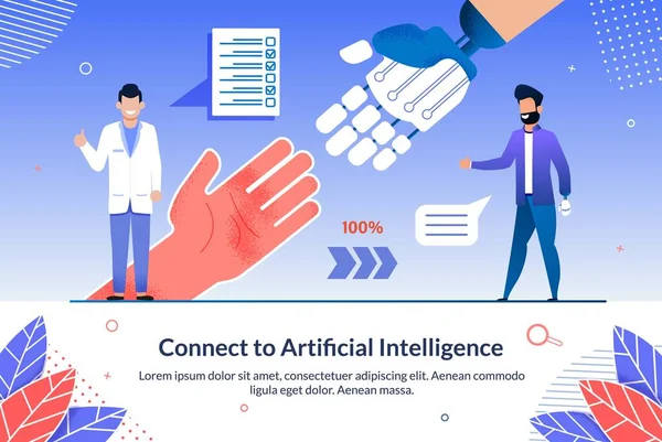 Development Connect to Artificial Intelligence. — Stock Vector