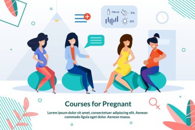 Bright Poster Inscription Courses for Pregnant. clipart