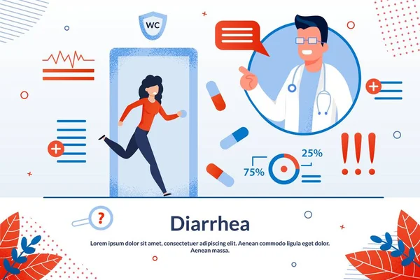 Diarrhea Disease Treatment Vector Banner Template — 스톡 벡터