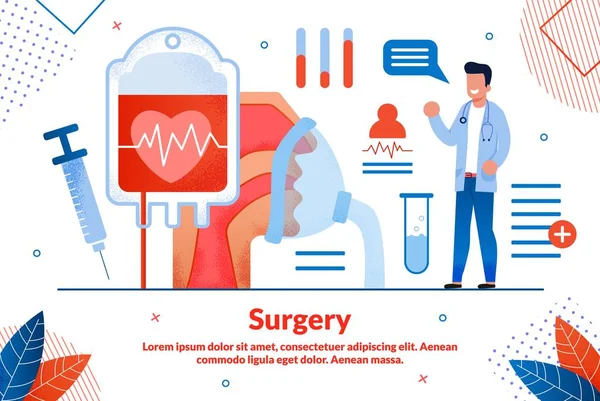 Tecnologias de cirurgia moderna Flat Vector Banner —  Vetores de Stock