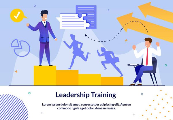 Leadership Business Training Flat Vector Banner