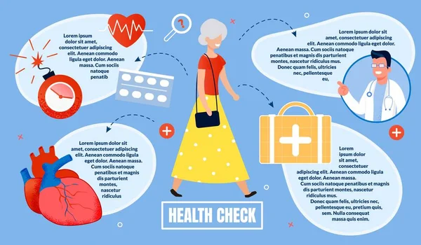 Póster publicitario, Inscripción Health Check . — Vector de stock