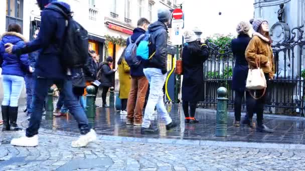 Tourists are photographed near the sights — Stock Video