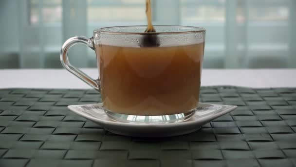 Sachet de thé sorti d'une tasse de thé — Video