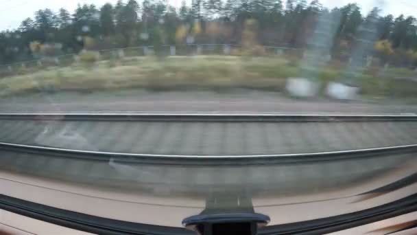 La vista desde la ventana del tren de alta velocidad — Vídeo de stock