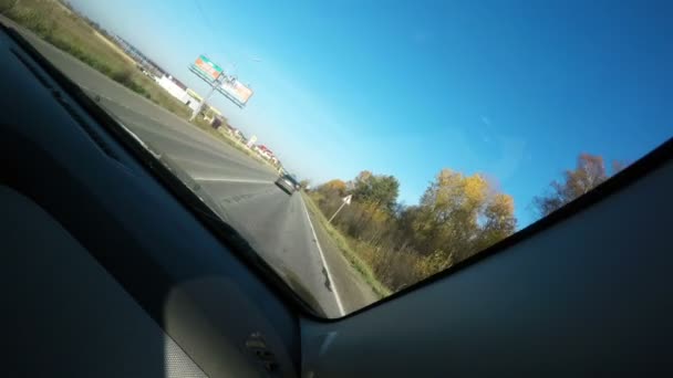 Russia San Pietroburgo Ottobre 2018 Vista Dell Autostrada Dall Abitacolo — Video Stock