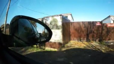 Rusya St. Petersburg 2 Ekim 2018 Aracın yan aynasında aracın ayna yansıması