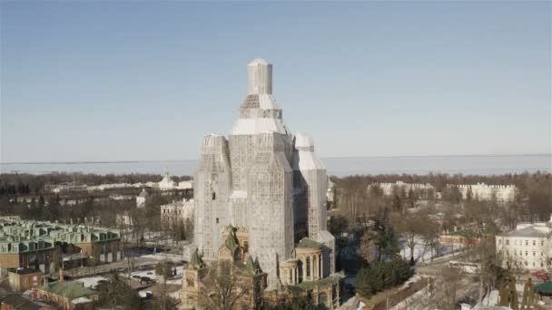 Реставрація Петропавлівського собору в Петергофі — стокове відео