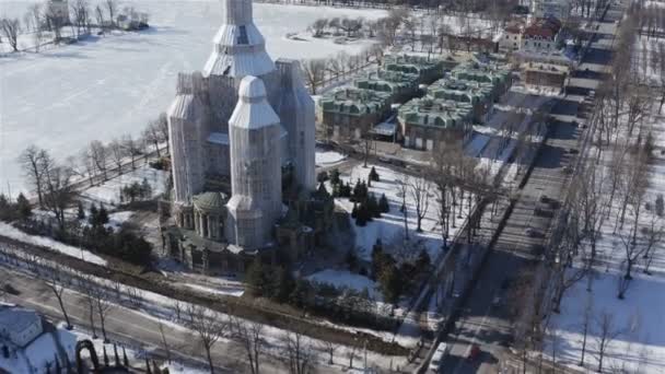 Inverno Cattedrale di Pietro e Paolo a New Peterhof — Video Stock