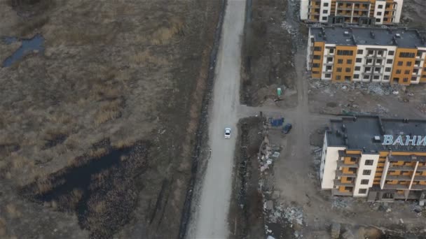 Fotografia aérea com nova construção residencial — Vídeo de Stock