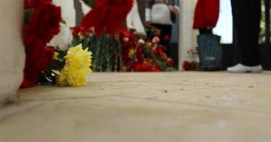 Zafer Bayramı'nda insanlar savaş sırasında ölen askerlerin mezarına çiçek bıraktılar.