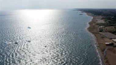 free flight over the sea. Parasailing