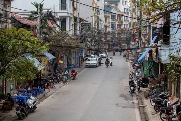 Hanoi Vietnam Marzo 2018 Vida Una Carretera Central Hanoi — Foto de Stock
