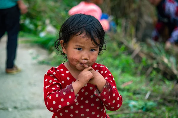 Giang Vietnam Marzo 2018 Bambino Appartenente Alla Minoranza Etnica Mong — Foto Stock