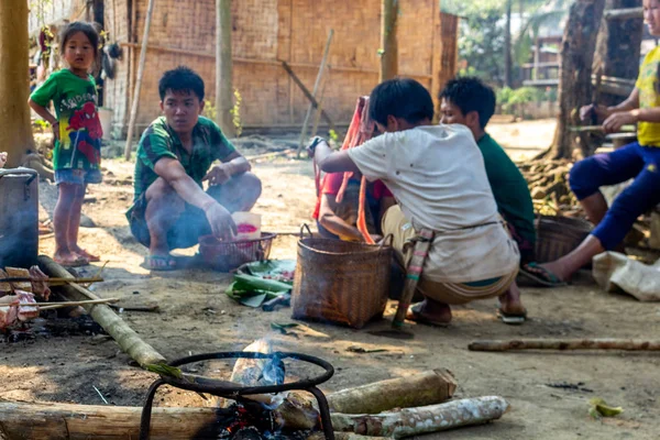 Bachong Nay Laos Abril 2018 Miembros Una Comunidad Étnica Una — Foto de Stock