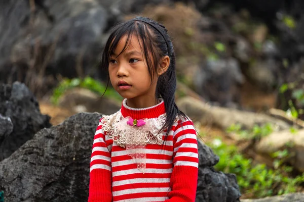 Giang Vietnam Marzo 2018 Ragazza Appartenente Alla Minoranza Etnica Hmong — Foto Stock