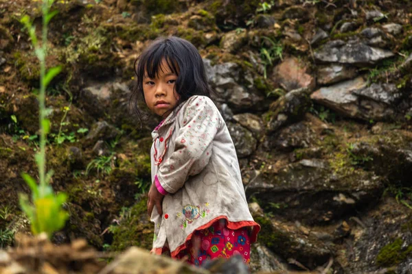 Giang Vietnam Marzo 2018 Bambino Della Minoranza Etnica Hmong Che — Foto Stock