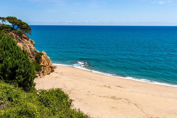Mediterranean Transparent Waters Golden Sand Beach Catalonia Spain — Stock Photo, Image