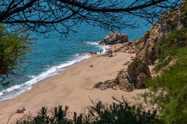 Barcelona Spain 31St May 2020 Almost Empty Cala Roca Grossa — Stock Photo, Image