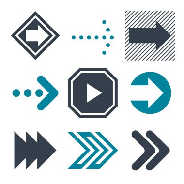 Ok simgesi seti, vektör koleksiyonu