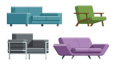 Kanepe, yatak, ev aksesuarları. Mobilya tasarımı