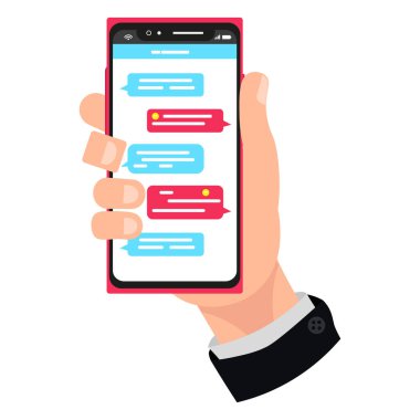 Akıllı telefonda kurye sohbeti.