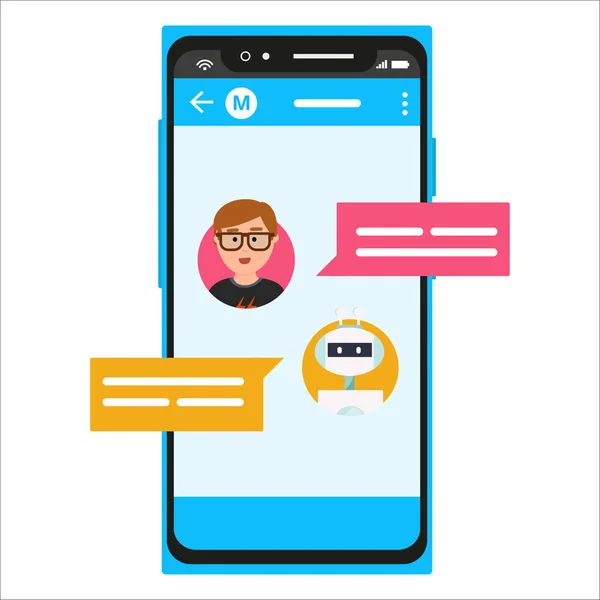 Budbärare chatta på smartphone — Stock vektor