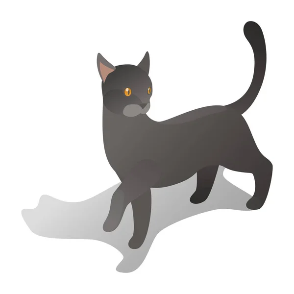 Kot stojący izometryczny — Wektor stockowy