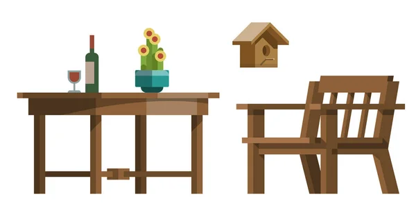 Muebles de diseño de jardín — Vector de stock